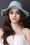 Frayed Raw Edge Denim Fedora
