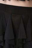 Semi-Sheer Mesh Tiered Ruffle Maxi Dress