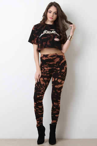 Squad Bleach Blotch Crop Top