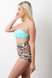 Tropical Floral High Waist Bikini Set