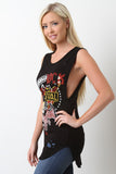 Distressed Rock Graphic Muscle Tank Top