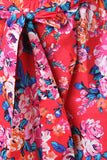 Floral Self-Tie Bow High Waisted Midi Skirt