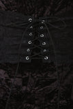 Velvet Sleeveless Lace Corset Midi Dress