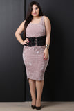 Velvet Sleeveless Lace Corset Midi Dress