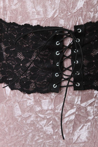 Velvet Sleeveless Lace Corset Midi Dress