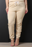 Simple Soft Knit Drawstring Jogger Pants