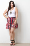 Paisley Print High Waist Shorts