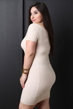Ribbed Knit Choker Bardot Mini Dress