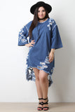 Destroyed Oversized High Low Denim Dress
