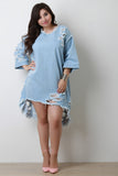 Destroyed Oversized High Low Denim Dress