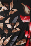 Floral T-Strap Choker Asymmetrical Midi Dress
