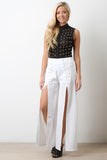 Semi-Sheer Studded Mesh Bandage Bodysuit