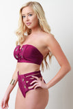 Eyelet Bandage Two Piece High Waisted Bikini Set