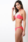 Crochet Yoke Halter Bikini Set