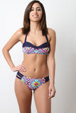Printed Halter Bikini Set