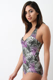 Sweetheart Ruched Halter One Piece Swimsuit