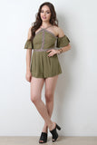 Threaded Lace Braided Cutaway Romper