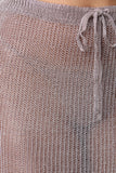 Metallic Loose Knit Mini Skirt
