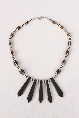 Two Tone Wooden Bead Necklace
