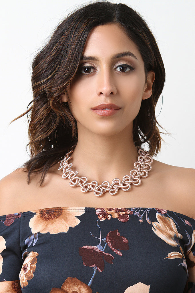 Metallic Wrapped Intertwined Necklace