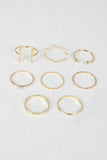 Etched Textured Bar Ring Set