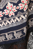 Pattern Open Front Lace Hem Kimono