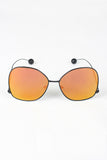 Delicate Arms Ball Accent Mirrored Sunglasses