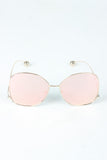 Delicate Arms Ball Accent Mirrored Sunglasses