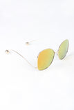 Delicate Arms Ball Accent Mirrored Sunglasses