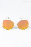 Delicate Arms Ball Accent Mirrored Sunglasses