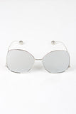 Delicate Arms Ball Accent Mirrored Sunglasses
