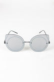 Mirrored Cat Eye Round Sunglasses
