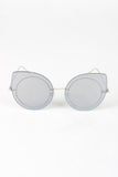 Mirrored Cat Eye Round Sunglasses