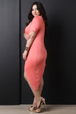 Sharkbite Beaded Necklace Jersey Knit Dress