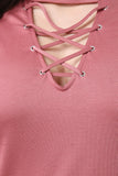 Mock Chocker Corset Yoke Distressed Dress