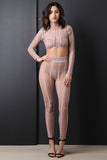 Striped Fishnet High Rise Leggings