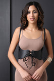 Vegan Leather Harness Corset Lace Up Belt