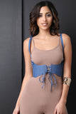 Denim Harness Corset Lace Up Belt