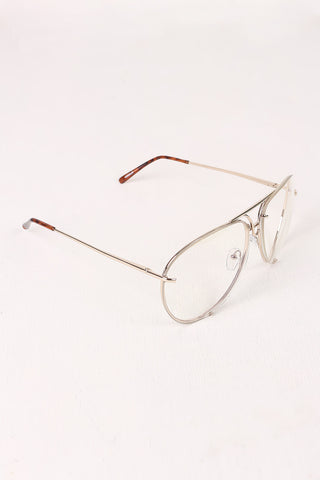 Classic Clear Lens Wire Aviator Glasses