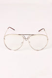 Classic Clear Lens Wire Aviator Glasses