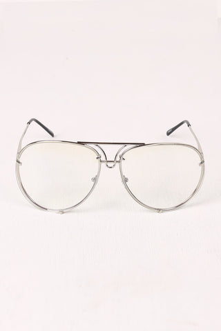 Classic Clear Lens Wire Aviator Glasses