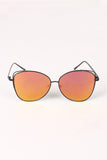 Wire Framed Mirrored Lens Aviator Sunglasses