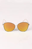 Wire Framed Mirrored Lens Aviator Sunglasses