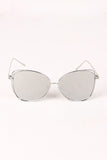 Wire Framed Mirrored Lens Aviator Sunglasses