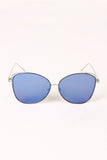 Wire Framed Mirrored Lens Aviator Sunglasses