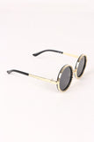 Spike Accent Circular Lens Metal Framed Sunglasses