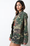 Studded Camouflage Military Jacket