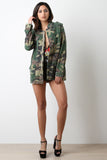 Studded Camouflage Military Jacket