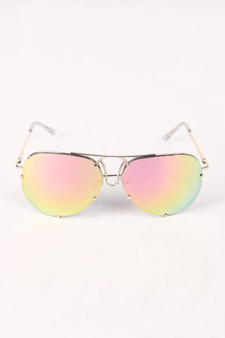 Mirrored Gradient Aviator Sunglasses