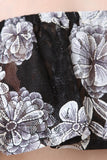 Sheer Floral Lace Mesh Bardot Crop Top